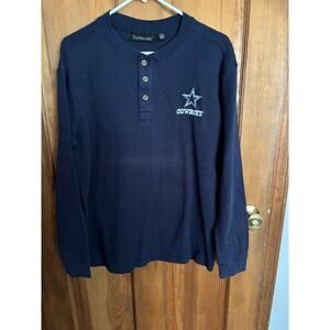 Cowboys Dark Blue Long Sleeve Shirt Size M (faded line in front as shown in pic)
